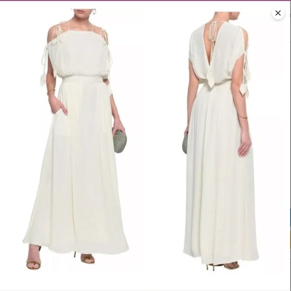 Tory Burch Dresses & Skirts - Tory Burch [NWT - Size 0] Evalene Crepe Maxi Ivory Dress NEW - Size 0 Tory Burch